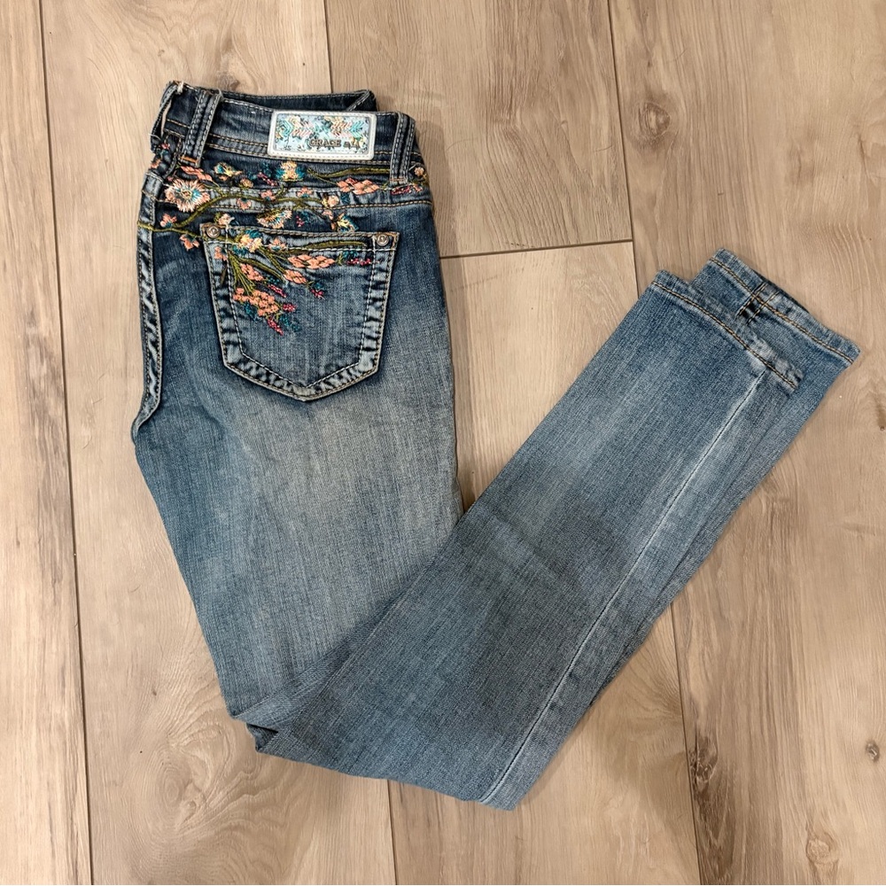 Grace in LA Floral Jeans Size 27